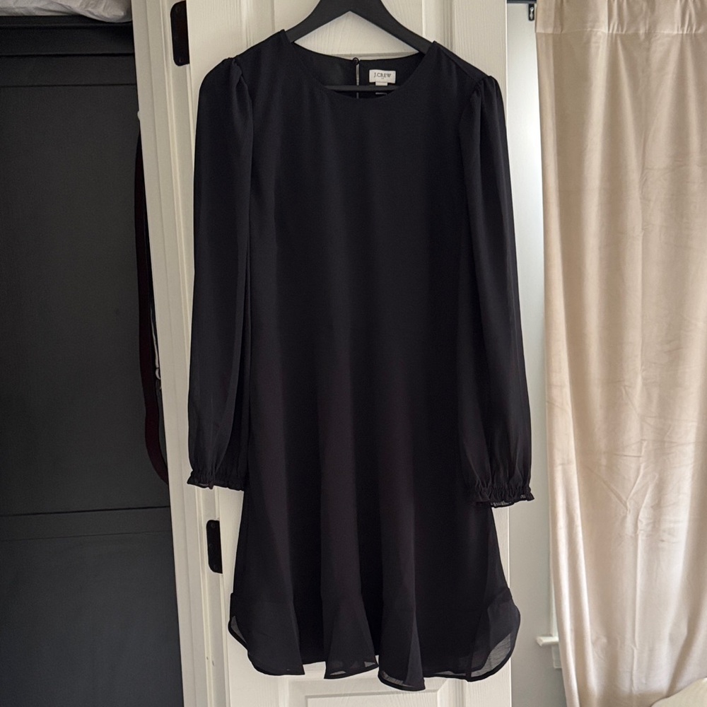 J. Crew Factory Elegant Black Long Sleeve Dress